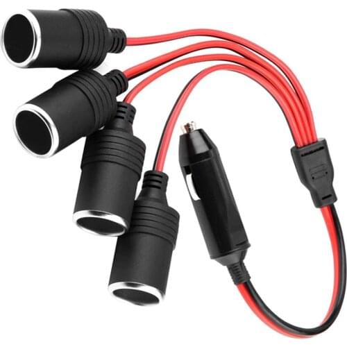 180W High Power 4 Way Car Charger Cigarette Lighter Plug Socket Splitter Adapter ABS Housing With Fuse Copper Conductor Wire