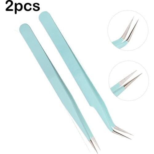 2pcs Diamond Painting Tools Fast Pasted Rhinestone Tweezers Stainless Diamond Embroidery Tweezers Diamond Mosaic Accessories