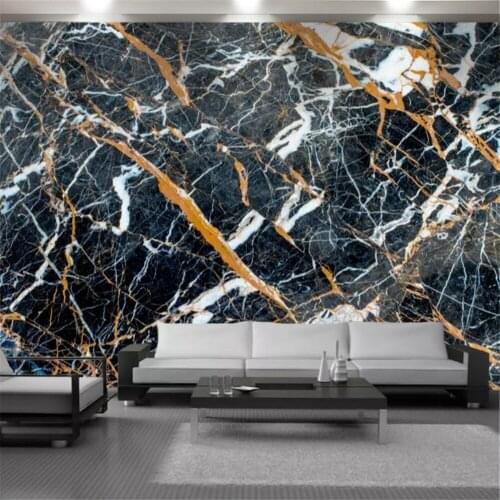 3d Wallcovering Wallpaper Golden Black Marble Living Room Bedroom Home Improvement HD Mural Wallpapers Wall Covering