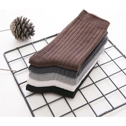 5 Pairs/Set Mens socks cotton solid color Daily socks unisex male casual sock men winter warm sox 2020