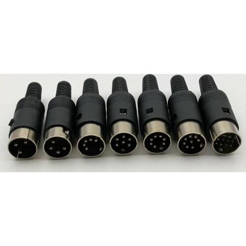 50PCS new DIN male Plug 3PIN 4PIN 5PIN 6PIN 7PIN 8PIN 13PIN Male Audio AV Connector