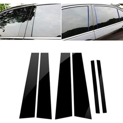 6pcs/Set Car BC Pillar Trim Strips Window Door PVC Practical Easy To Install For Honda Accord 2008-2013 Car Trim Strips