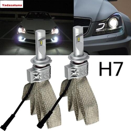 White 6500K H7 8000LM LED Headlight Conversion Kit, Low beam headlamp,Car DRL Light, HIDHalogen Replacement With copper belt