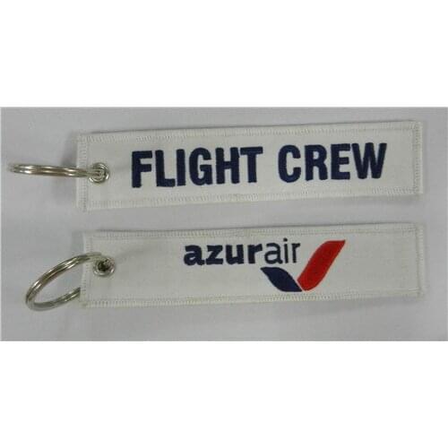 Flight Crew Azurair Embroidery Keychain Keyring Key Ring Key Chain Key FOB Embroidered Key Chain