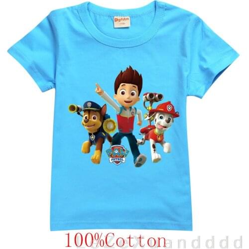 PAW PATROL Childrens Short Sleeve T-shirt Cotton T-shirts Boy Kid Boys Girls Tops Shirts Streetwear Kids Tshirt O-Neck