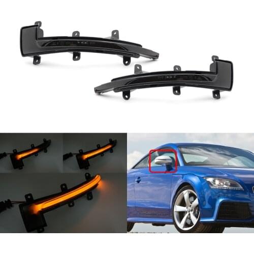 For Audi TT TTS TT RS 8J MK2 06-14 R8 42 07-15 Smoked Amber Led Dynamic Side Mirror Blinker Lights Auto Mirror Turn Signal Lamps