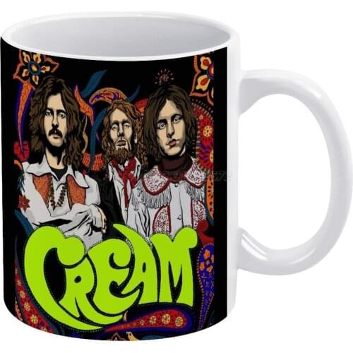 Cream Band , Clapton , No Background White Mug 11oz Ceramic Tea Cup Coffee Mug Friends Birthday Gift Cream Band Jack Bruce Ginge