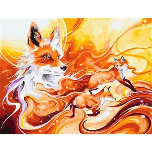 Diy 5d Square diamond painting cross stitch picture mosaic rhinestone handmade crafts full square diamond embroidery Cartoon fox