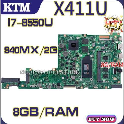 S4000V for ASUS X411U X411UQ S4200V X411UA laptop motherboard mainboard 100% test OK I7-8550U cpu 8G/RAM 940MX/2G