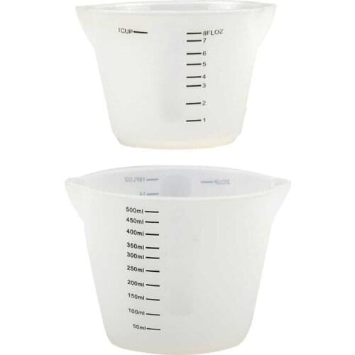 500ml & 250ml Reusable Silicone Measuring Cups Resin Mixing Cups Epoxy Jewelry Casting Molds Acrylic Paint Pouring Cups