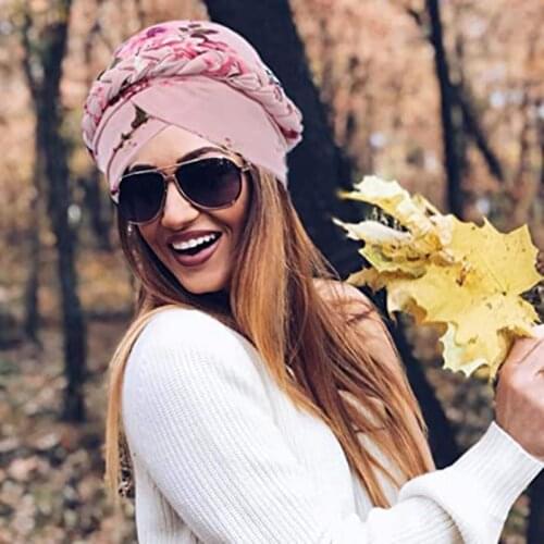 Muslim Turban Caps Women Elegant Stretch Turban Head Wrap Cancer Chemo Hat Hair Loss Wrap Cap Turban Hat Head Scarf