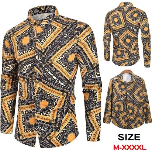 2021 Autumn New Retro Fashion Hip-hop Shirt Mens Street Wear Printed Long-sleeved Shirt Harajuku Casual Brand Mens Shirt