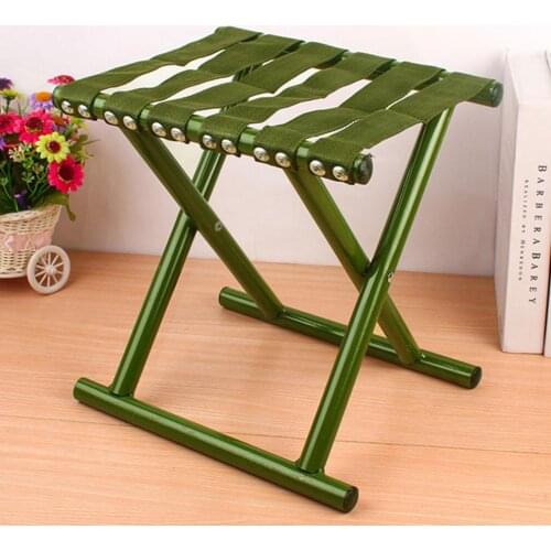 Outdoor Folding Stool Stainless Steel Portable Fishing Chair Lightweight Picnic Camping Chair Easy To Carry Outdoor Furniture