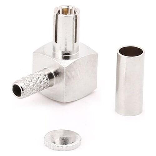 TS9 Male Plug RF Connector Right Angle 90 Degree Crimp Coaxial Adapter For RG174 RG316 LMR100 Cable