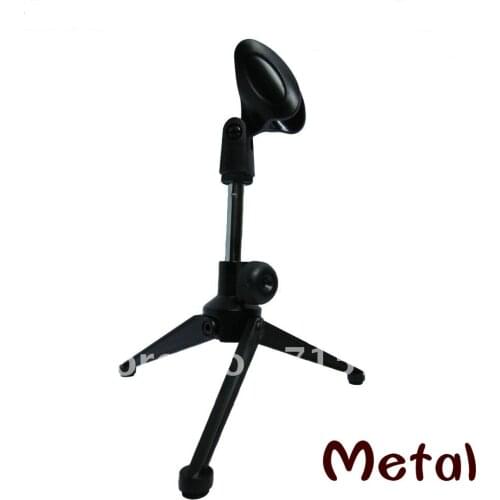 Adjustable Metal Desktop Table Tripod Metal Microphone Stand Clamp- Chromium (electro)plating -Fit for Wireless Microphone