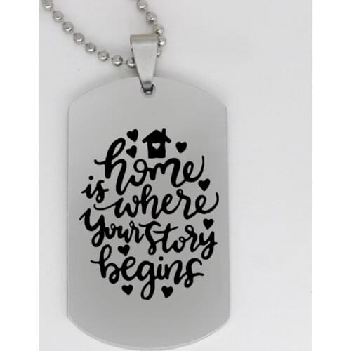 Ufine jewelry family gift pendant army card home is where your story begins stainless steel customed necklace N4323