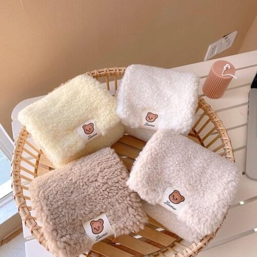 Cartoon Autumn winter japanese sweet scarf cute bear embroidery keep warm student gothic scarf kawaii girl