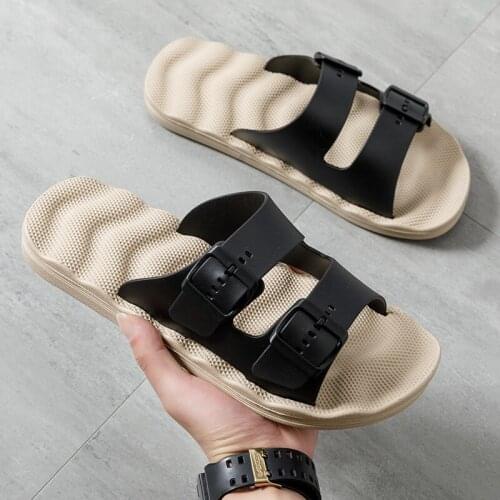 Summer New Mens Mule Clogs Slippers Lightweight Two Buckle Slides For Men Women Unisex 36-47