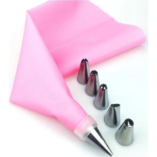 Silicone Kitchen Accessories Icing Piping Cream Pastry Bag Stainless Steel Nozzle Set DIY Cake Decorating Tips Set CF-269