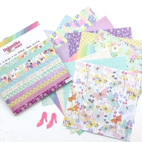 Salina Studio 12 Sheets 8 Inch 180g Acidfree Paper Decoration Designer Paperpad for Scrapbooking Dreamworld Cardmaking New 2021