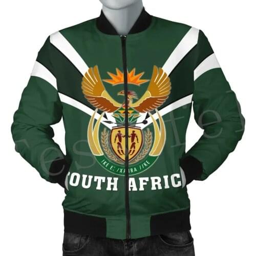 Tessffel County Animal South Africa Flag Springbok 3DPrint Men/Women Sportswear Unisex Windbreaker Jacket Winter Bomber Jacket 1