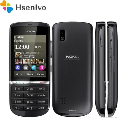 Nokia Asha 300 Refurbished-original unlocked asha 300 Mobile phone 2.4' 3G Bluetooth FMmobile phone refurbished Free shipping