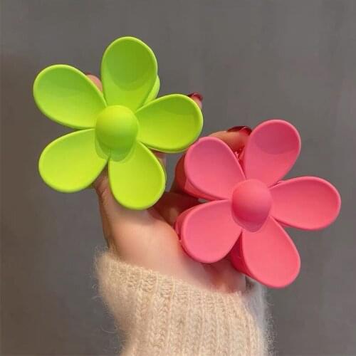 Korean Cartoon Flower Hair Claws Hairpin Cute Sweet Hair Clip Claw Clamp Acrylic Casual Hair Decorate Kids Girl Hair Accessories