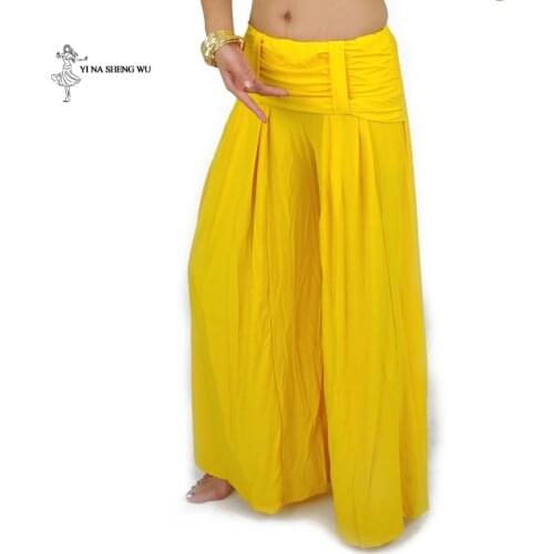 Women belly dance Costume Practice Pants plus size Crystal Cotton Long Wide leg pants Lady Tribal Pant India Bollywood dancewear