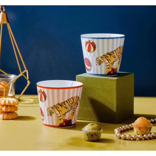 180ml 2PCS Tea Cups Set With Orange Box High Quality Porcelain Coffee Latte Espresso Cup Luxury Birthday Wedding Gifts Drinkware