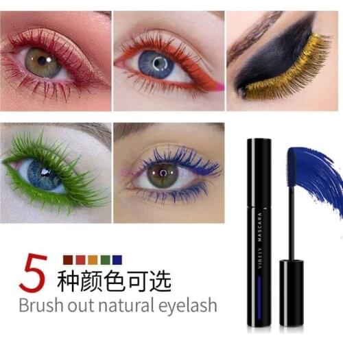 200pcs 5 Color Mascara Waterproof Long-Lasting Silky Curling Lengthening Makeup Volume Eye Cosmetics