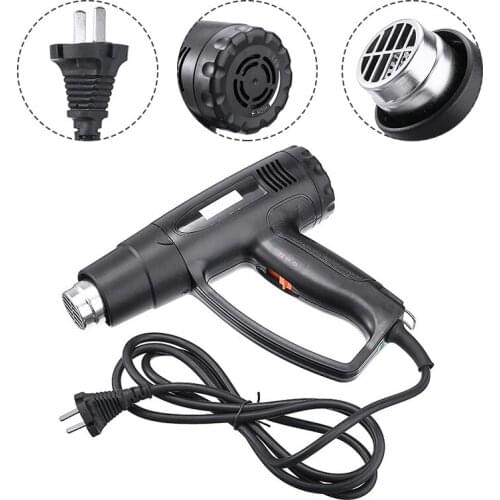 2000W Electric Heat Gun With Nozzle 220V Adjustable 2 Temperatures Hot Air Gun Shrink Wrapping Thermal Power Tool