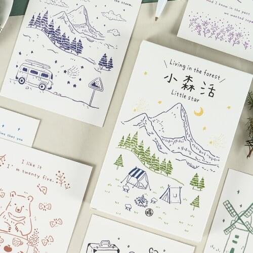 30 Pcs/Set Creative Living In The Forest Postcard DIY Greeting Cards Birthday Letter Gift Card Message Card