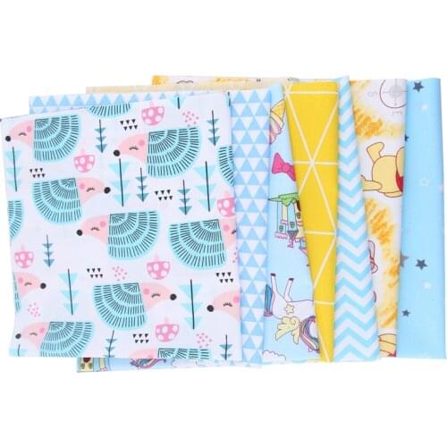 7Pcs 25*25cm Mix Colors Printed Patchwork Quilting Fabrics Doll Handmade Accessories Floral Cotton Fabrics For DIY Needlework