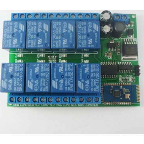 DC 12V 8 Channel Android Phone Bluetooth-compatible Control Relay Module for Smart Home LED Lighting system