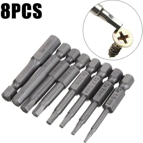 8pcs Hex Shank Quick Change Connect Impact Driver S2 Steel Key Drill Bit Set Electric Power Screwdriver Bits