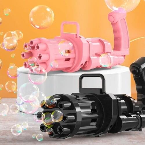 Gatling Bubble Machine Kids Automatic Bubble Gun Outdoor Summer Soap Water Bubbles Electric Bubble Device For Children Gift Toys