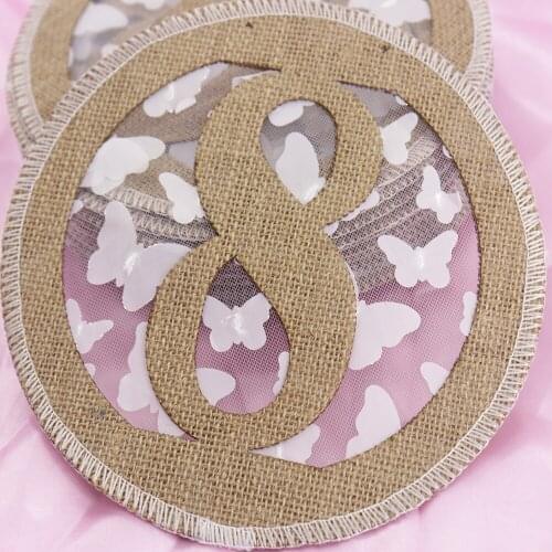 DIY Party Banner Hessian Burlap Banner Letter and Number Bunting with Butterfly Lace Wedding Decoration Bridal Shower Birthday