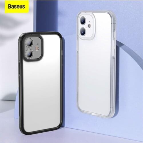 Baseus TPU Camera Lens Protector Frame Case For iphone 12 Mini Transparent Phone Cover For iphone 12 Pro Max Simple Phone Cover