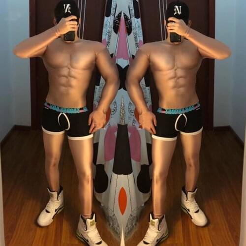 Free delivery night club nightclub male singer dj ds 3d fake muscle naked jumpsuit mens party performance stage piece costume