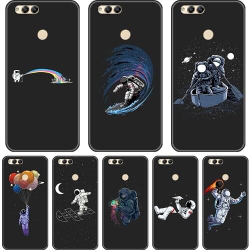Astronaut Space Phone Case For Huawei Honor 7 8 9 10 Lite 7S 7X 7A 7C Pro Silicone Back Cover For Huawei Honor 8X MAX 10 9 8 7