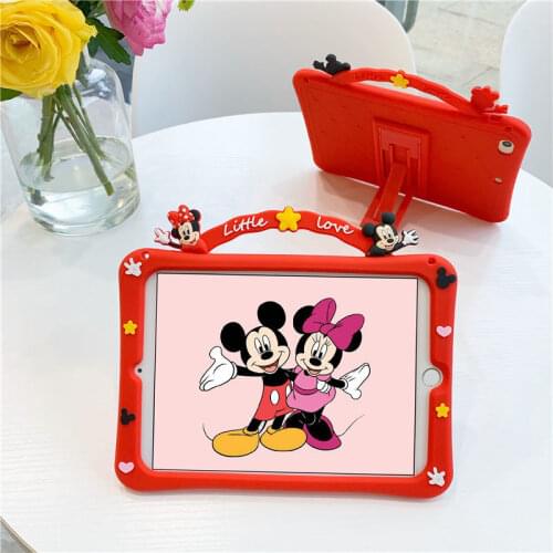 Disney Red Mickey Minnie TPU Cover with Support Frame for IPad 10.2 2019 IPad 2 3 4 9.7 2017 2018 IPad Air 2 9.7 TPU Case