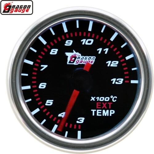 Dragon 52mm Auto Car Ext Temp Gauge Pointer Exhaust Gas Temperature EGT Exhaust Temp Meter Free Shipping