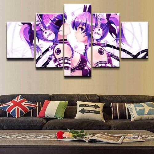 Home Decor Modern Canvas Painting 5 Pieces Animation Girl Pictures Wall Artwork HD Prints Modular Poster Frame For Living Room
