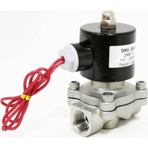 12v solenoid water valve 2WB-15 stainless steel 1/2 inch normally closed