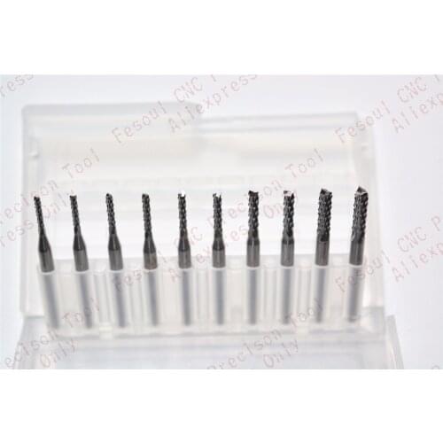 1.5mm-3.175mm,10pcs,Freeshipping PCB Corn Milling Cutter,Solid carbide CNC 3.175mm Drill Bit,wood tool,plastic,MDF