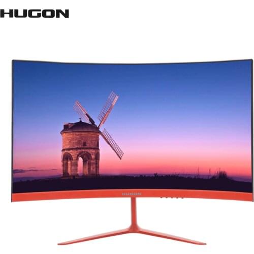 HUGON 24 Inch 1920×1080p TFT/LCD Curved Monitor PC 75Hz HD Gaming Display Q24/Q27” Desktop Screen VGA For HDMI Interface