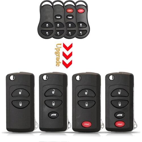 Kutery 2/3/4 Buttons Modified Flip Remote Car Key Shell Case For Jeep Liberty Dodge Stratus Viper Chrysler Sebring Concorde