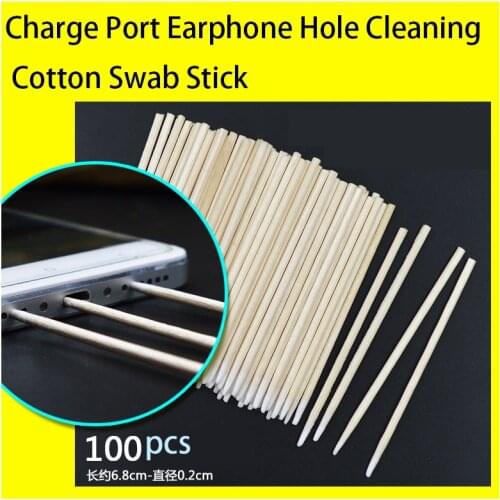 NOVFIX 100/200/500/1000pcs Charge Port Earphone Hole Cleaning Cotton Swab Stick Tools For Iphone Samsung Huawei Wholesale