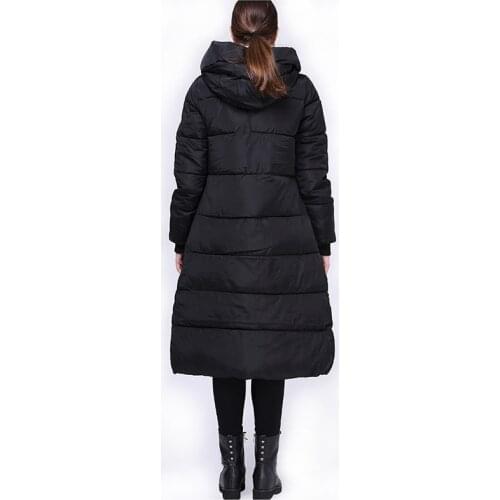 New Womens large size thickening Sustans Hooded zipper Cotton clothing Female Winter Coat