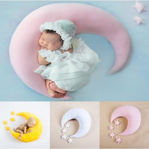 Newborn Photography Prop Baby Posing Beans Moon Pillow Stars Set Baby Posing Pillow Infants Body Poser Photo Shooting For Studio